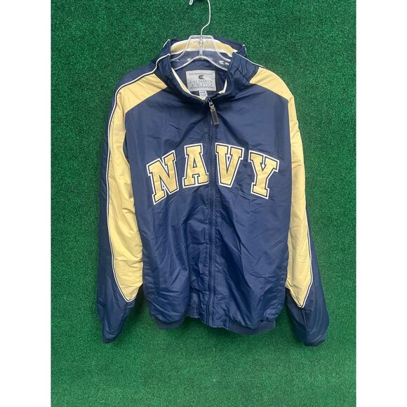 VTG Naval Academy - Navy University Military Windbreaker Blue 2XL 1/4 Zip 90s